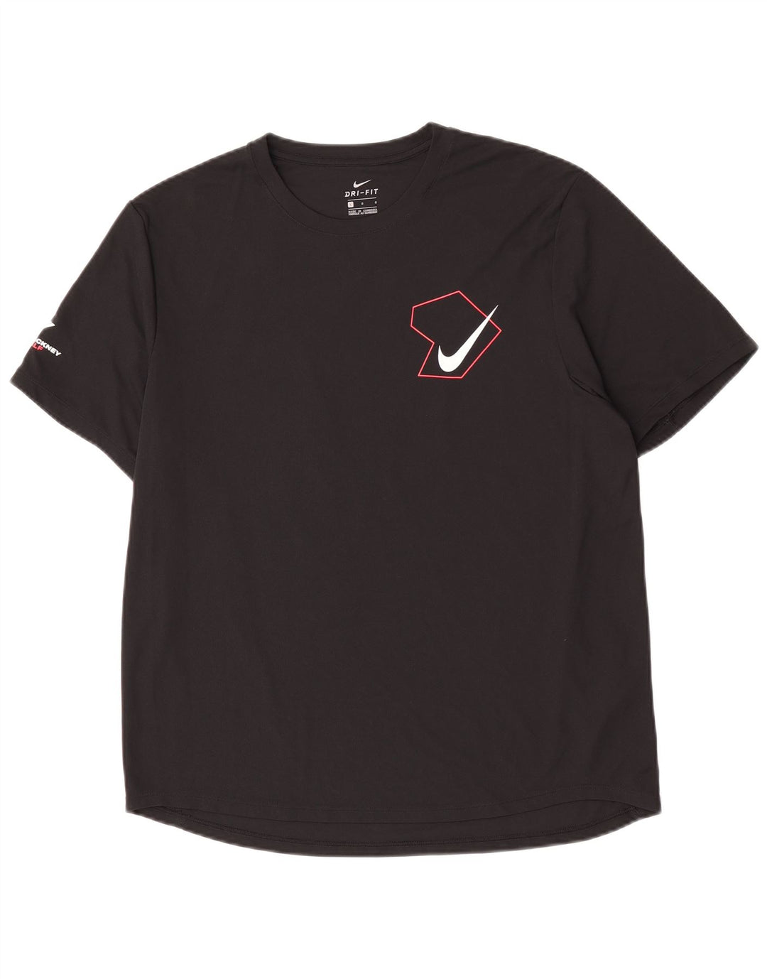 Nike Mens Dri Fit Graphic T-Shirt Top Large Black Polyester