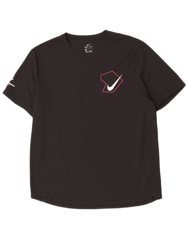 Nike Mens Dri Fit Graphic T-Shirt Top Large Black Polyester
