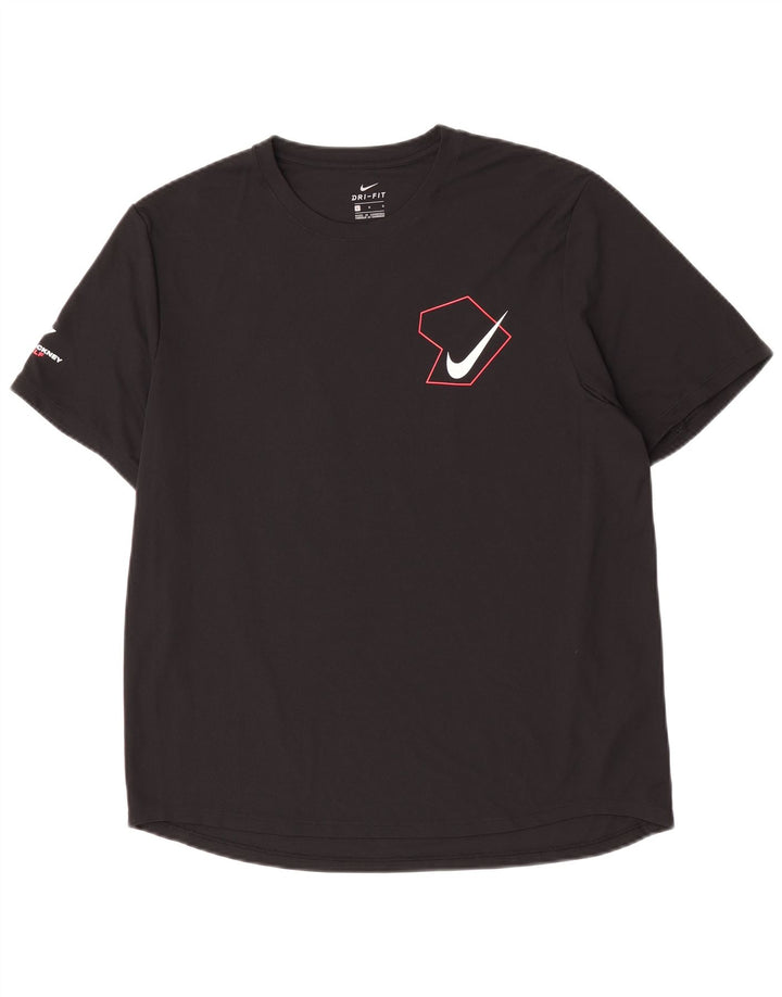 Nike Mens Dri Fit Graphic T-Shirt Top Large Black Polyester