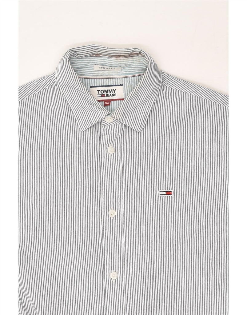 TOMMY HILFIGER Mens Regular Fit Shirt XS Grey Striped Cotton | Vintage Tommy Hilfiger | Thrift | Second-Hand Tommy Hilfiger | Used Clothing | Messina Hembry 