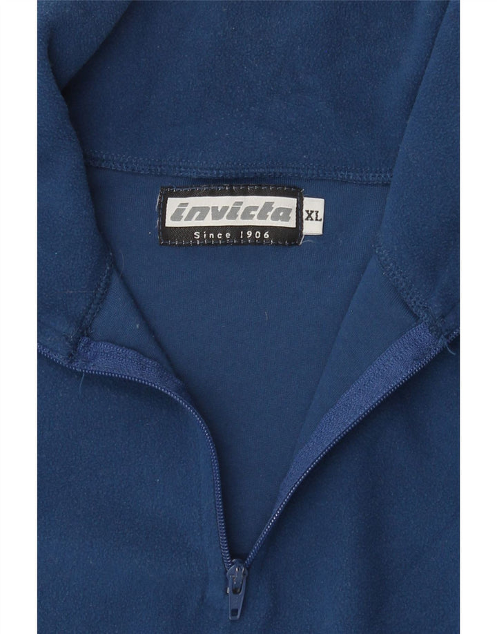 INVICTA Mens Zip Neck Fleece Jumper XL Navy Blue Polyester Vintage Invicta and Second-Hand Invicta from Messina Hembry 