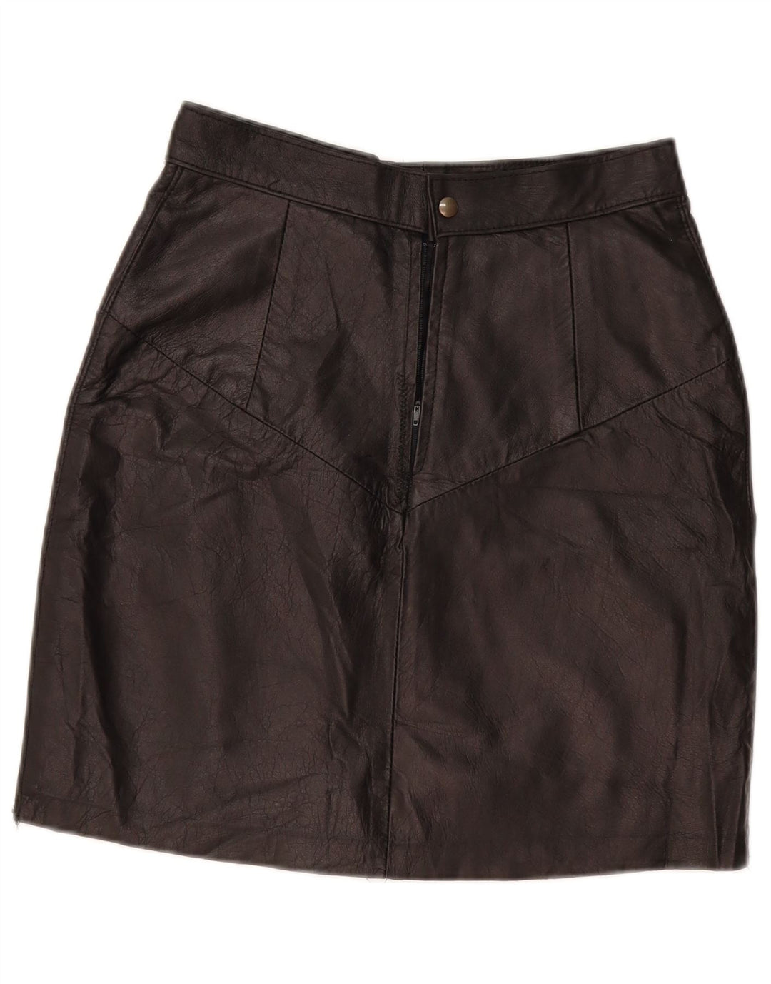 Vintage Womens Leather Skirt W28 Medium Black