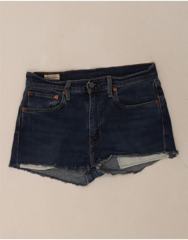 Levi's Womens 512 Denim Shorts W32 Medium Blue Cotton