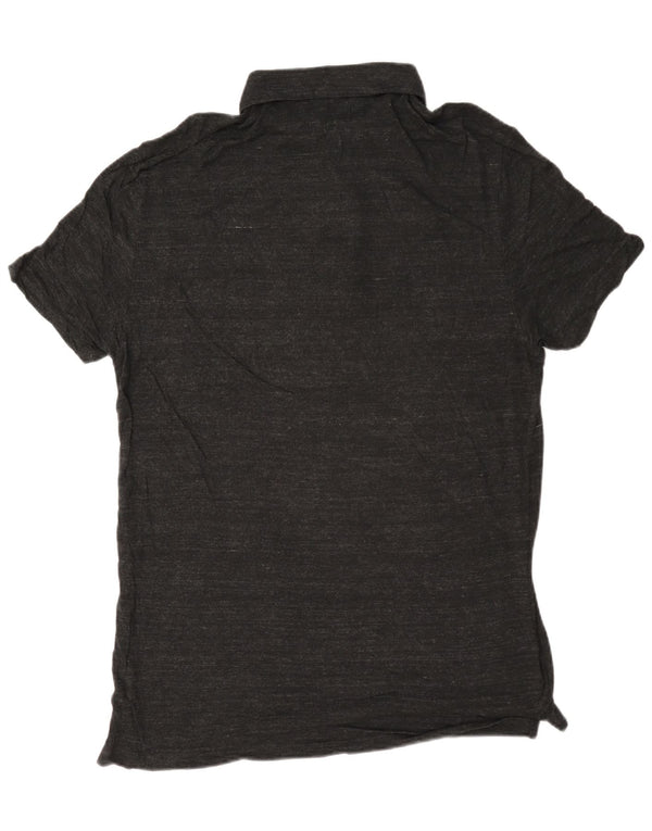 All Saints Mens Polo Shirt Large Grey Flecked