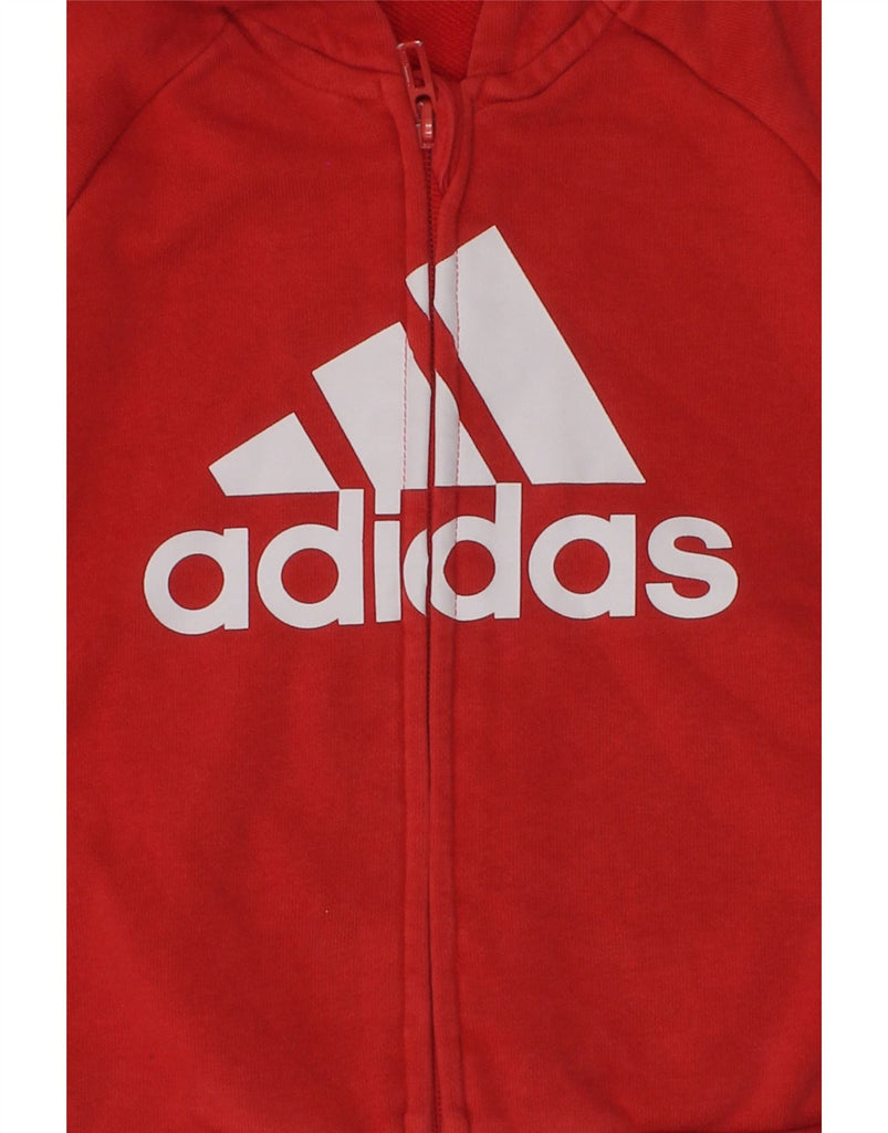 ADIDAS Boys Aeroready Graphic Zip Hoodie Sweater 2-3 Years Red Colourblock | Vintage Adidas | Thrift | Second-Hand Adidas | Used Clothing | Messina Hembry 