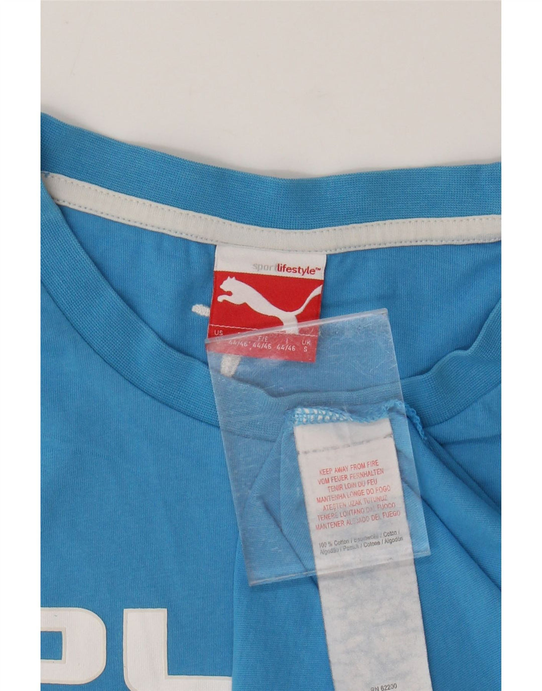 PUMA Mens Graphic T-Shirt Top Small Blue Cotton