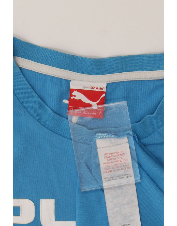 PUMA Mens Graphic T-Shirt Top Small Blue Cotton
