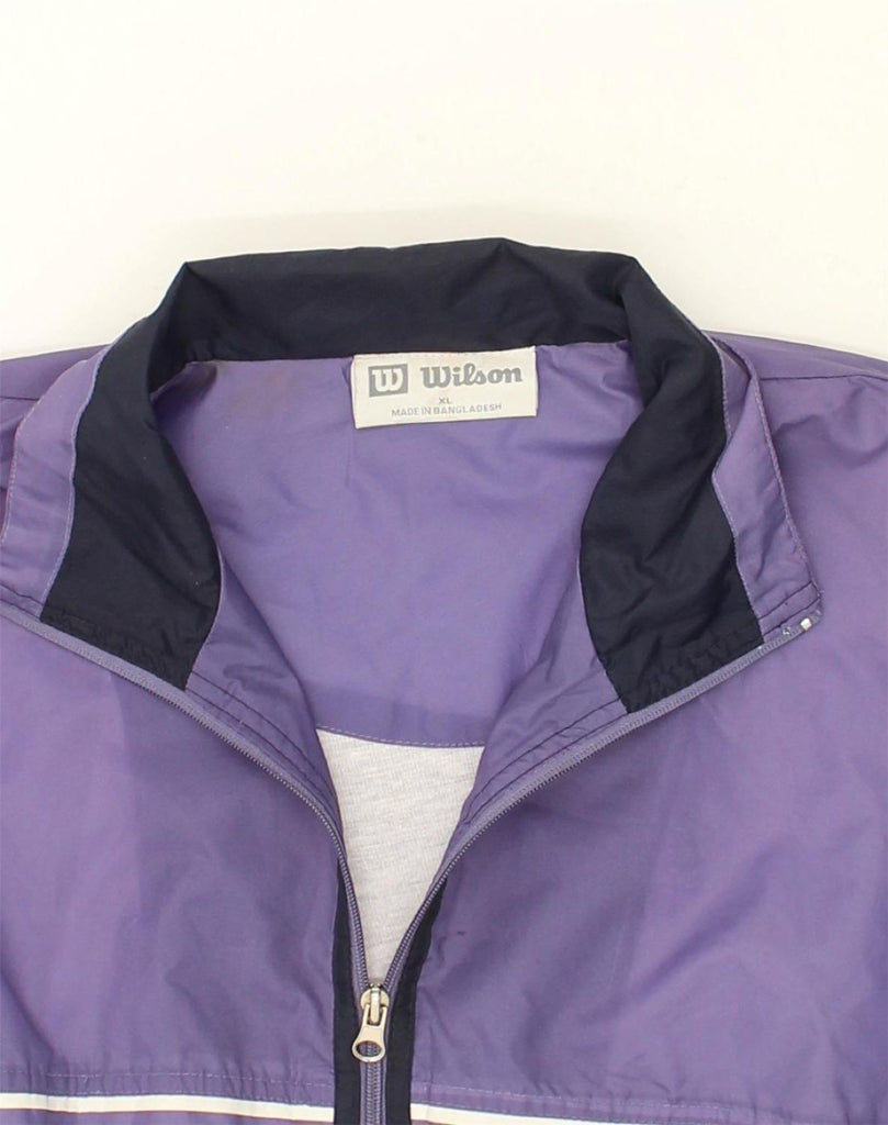 WILSON Womens Rain Jacket UK 18 XL Purple Colourblock Nylon | Vintage Wilson | Thrift | Second-Hand Wilson | Used Clothing | Messina Hembry 