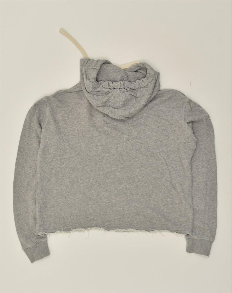 SUPERDRY Womens Oversized Hoodie Jumper UK 6 XS Grey Cotton | Vintage Superdry | Thrift | Second-Hand Superdry | Used Clothing | Messina Hembry 