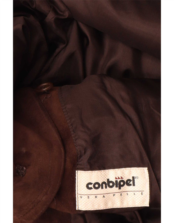 Conbipel Womens Suede Jacket IT 46 Large Brown Leather