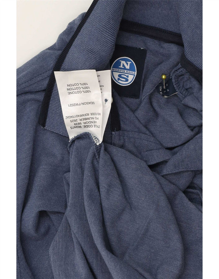 North Sails Mens Polo Shirt Medium Navy Blue Striped Cotton