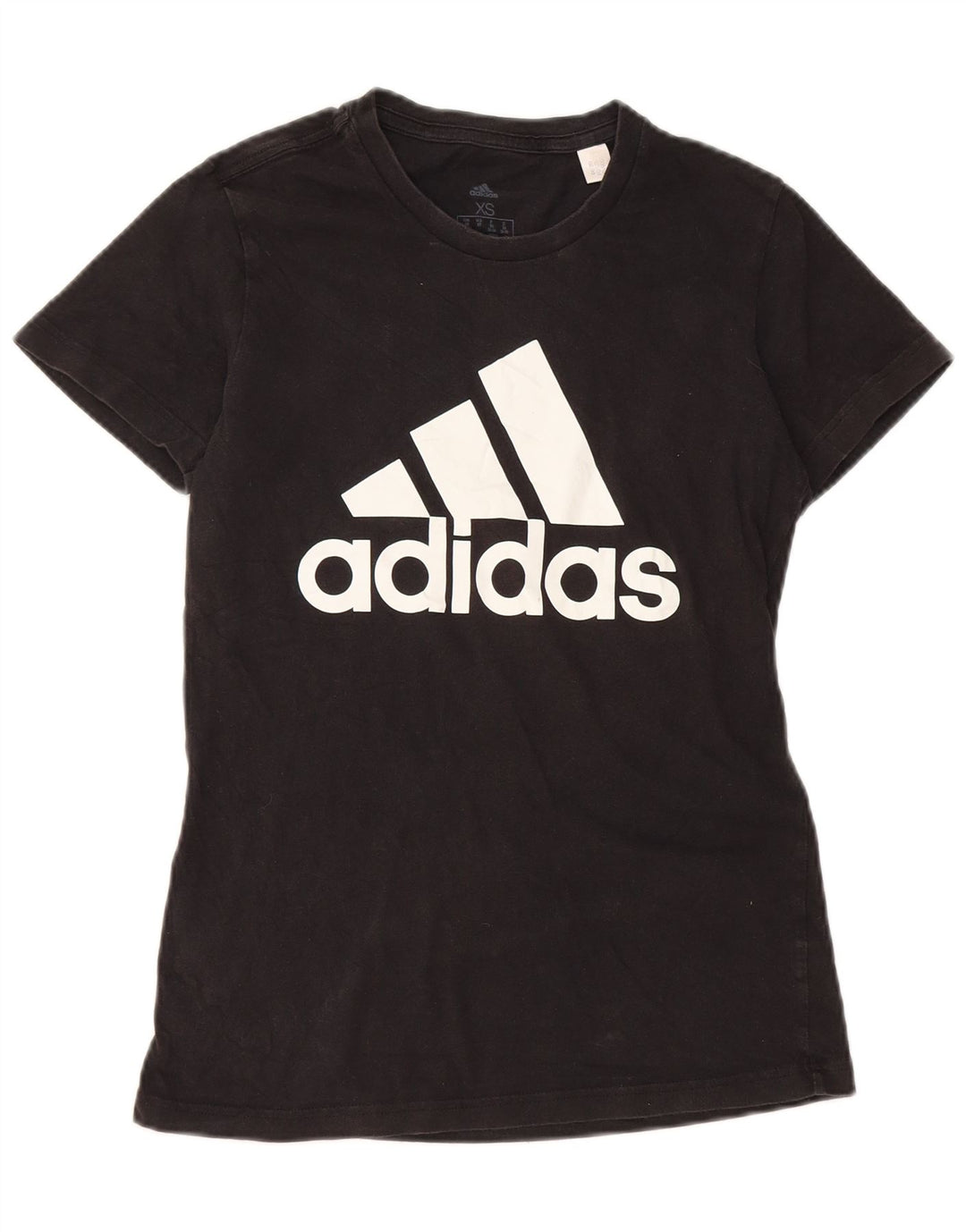 ADIDAS Womens Graphic T-Shirt Top UK 4/6 XS Black
