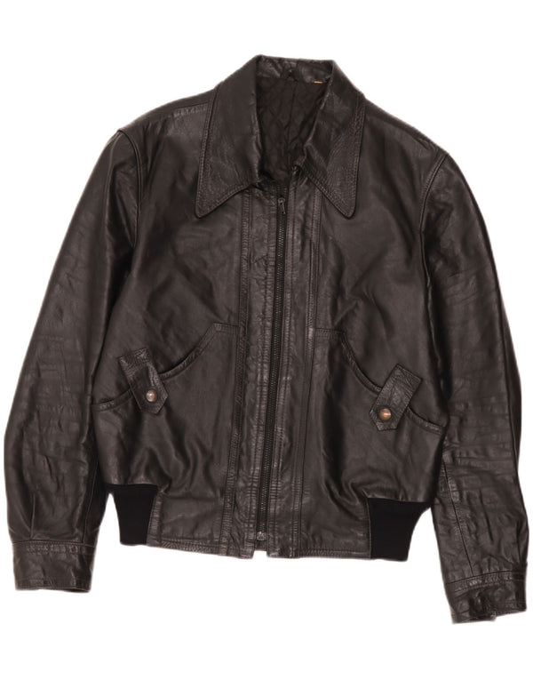 Fibok Mens Leather Jacket IT 54 2XL Black