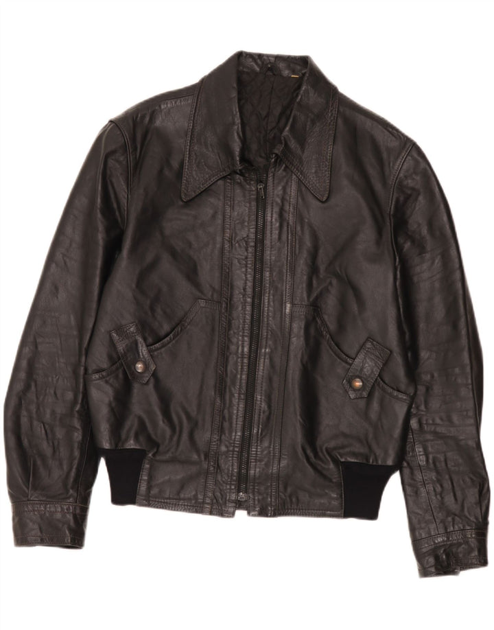 Fibok Mens Leather Jacket IT 54 2XL Black