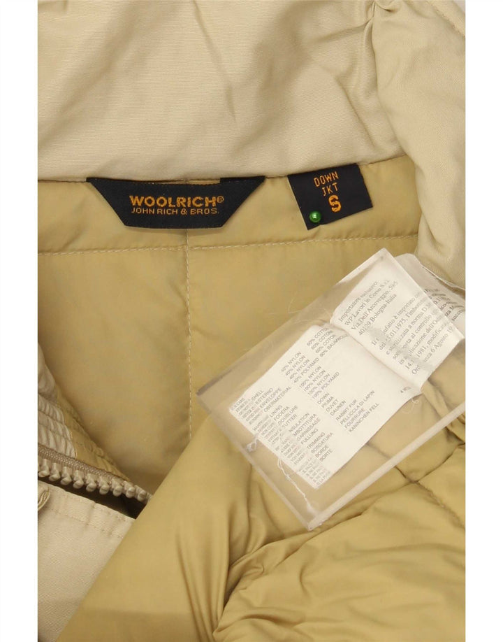 Woolrich Womens Oversized Padded Coat UK 10 Small Beige Nylon