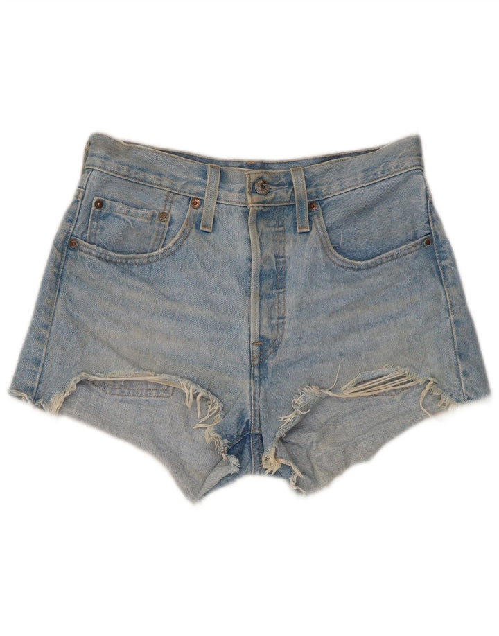 Levi's Womens 501 Distressed Denim Shorts W26 Small Blue Cotton