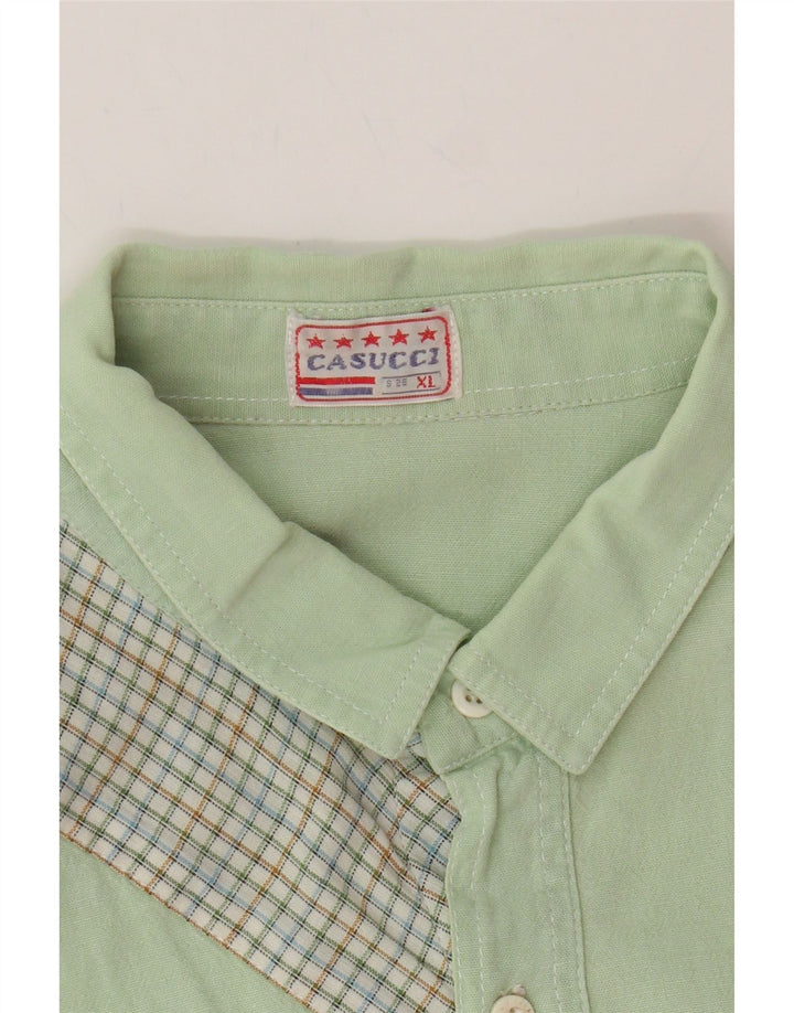 CASUCCI Mens Shirt XL Green Check Vintage Casucci and Second-Hand Casucci from Messina Hembry 