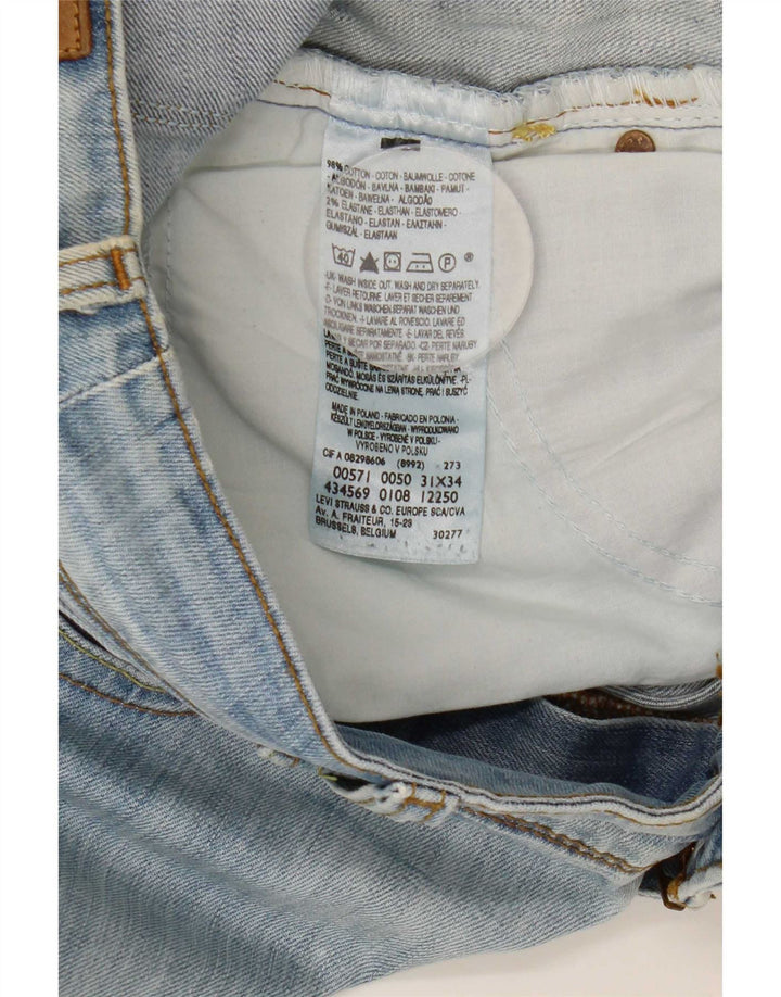 Levi's Womens 571 Slim Jeans W31 L34 Blue Cotton