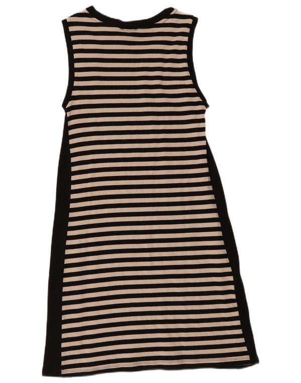 Calvin Klein Womens Graphic Sleeveless T-Shirt Dress UK 4 XS Black Striped
