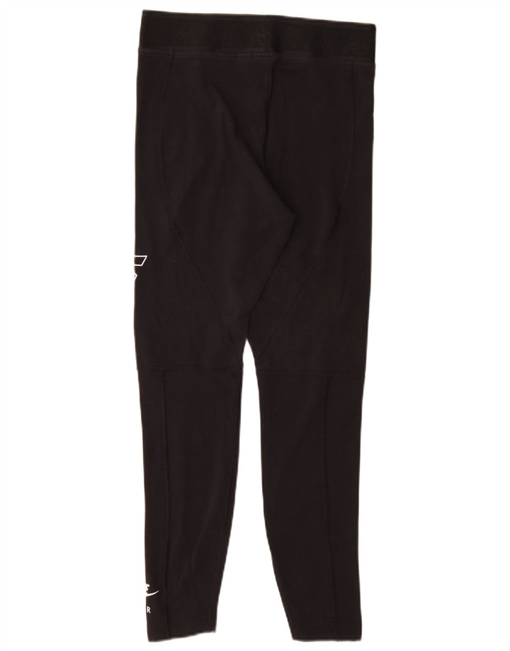 Nike Womens Graphic Leggings UK 12 Medium Black Cotton