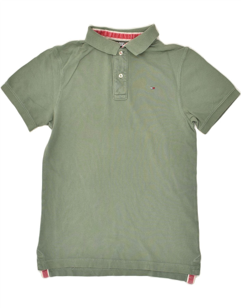 TOMMY HILFIGER Mens Polo Shirt Medium Green Cotton | Vintage Tommy Hilfiger | Thrift | Second-Hand Tommy Hilfiger | Used Clothing | Messina Hembry 