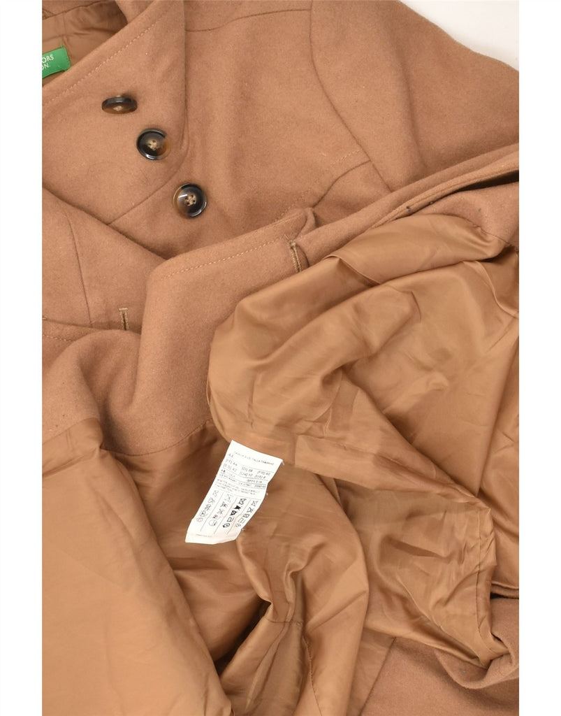 BENETTON Womens Double Breasted Coat IT 44 Medium Brown Wool | Vintage Benetton | Thrift | Second-Hand Benetton | Used Clothing | Messina Hembry 