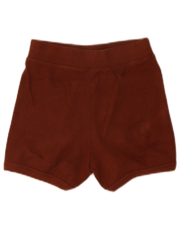 ZARA Womens Sport Shorts Uk 8 Small  Brown Cotton