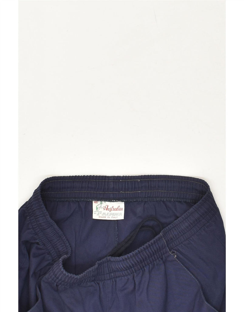 AUSTRALIAN L'ALPINA Mens Sport Shorts IT 46 Small Navy Blue Polyester Vintage AUSTRALIAN L'ALPINA and Second-Hand AUSTRALIAN L'ALPINA from Messina Hembry 