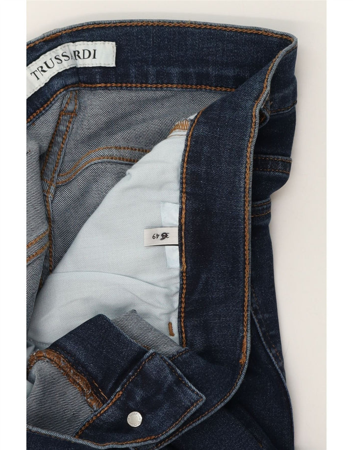 TRUSSARDI Mens Straight Jeans W36 L28 Navy Blue Cotton