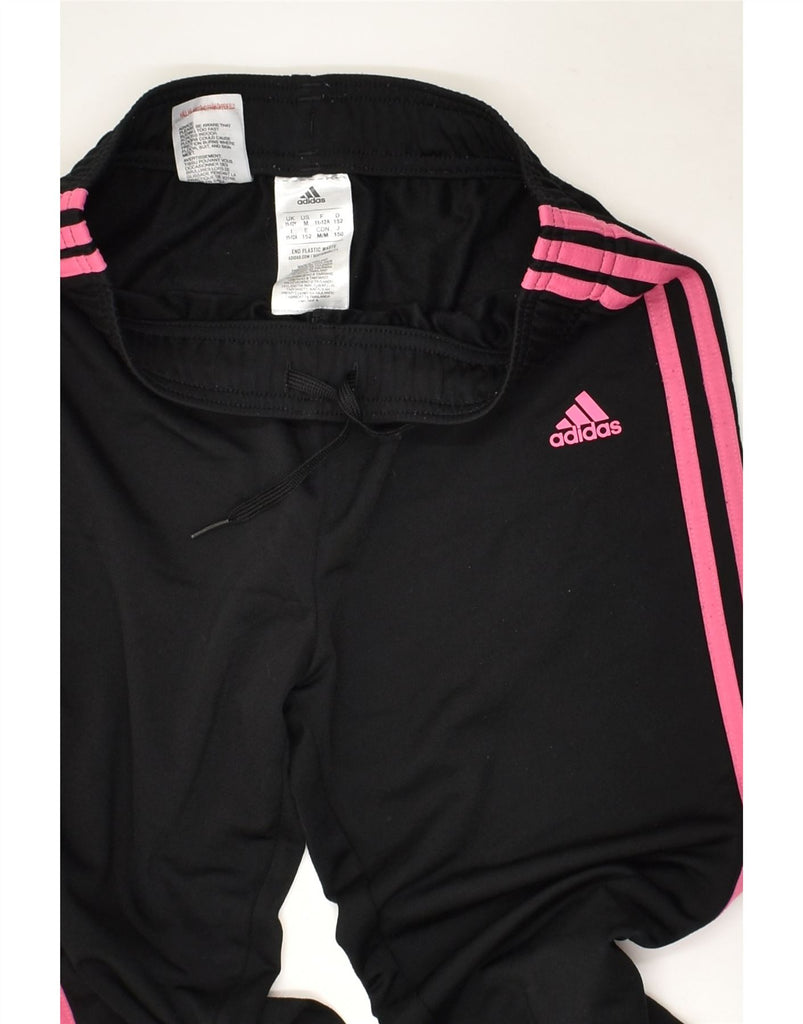 ADIDAS Girls Graphic Tracksuit Trousers Joggers 11-12 Years Black | Vintage Adidas | Thrift | Second-Hand Adidas | Used Clothing | Messina Hembry 