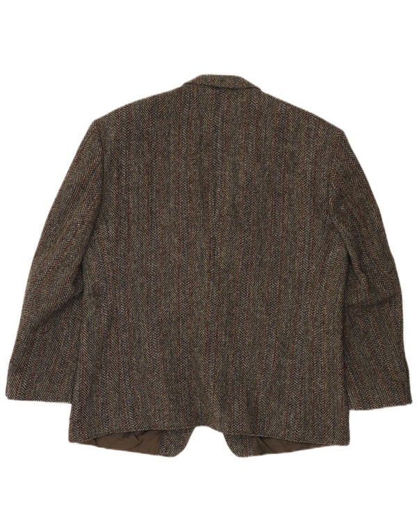 Harris Tweed Mens 2 Button Blazer Jacket UK 40 Large Brown Herringbone