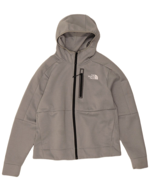 The North Face Womens Zip Hoodie Sweater UK 12 Medium Grey Polyester