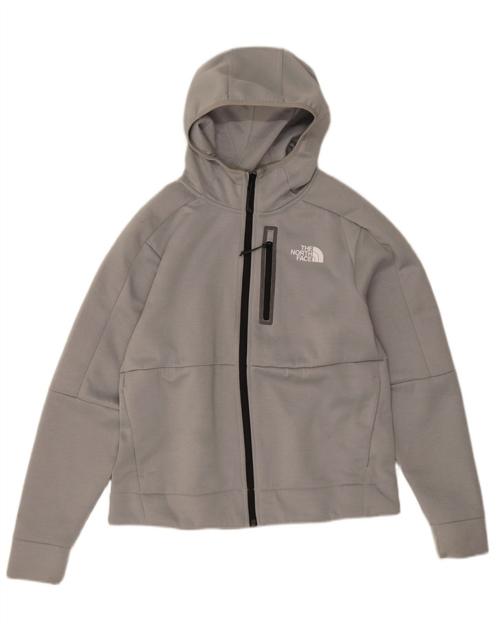 The North Face Womens Zip Hoodie Sweater UK 12 Medium Grey Polyester