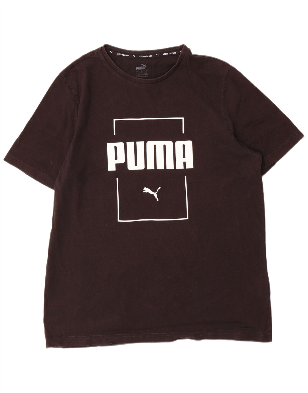 Puma Mens Graphic T-Shirt Top Large Black Cotton