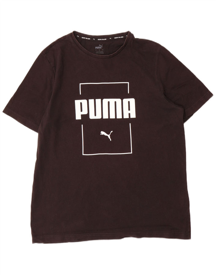 Puma Mens Graphic T-Shirt Top Large Black Cotton