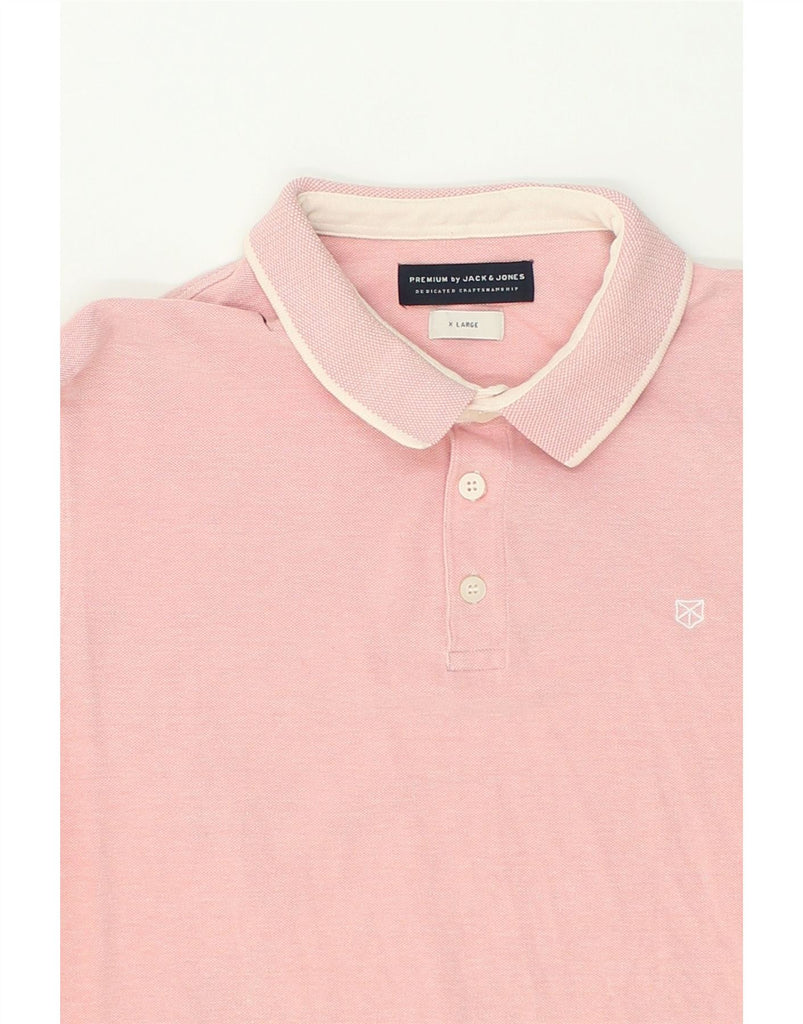 JACK & JONES Mens Premium Polo Shirt XL Pink | Vintage Jack & Jones | Thrift | Second-Hand Jack & Jones | Used Clothing | Messina Hembry 