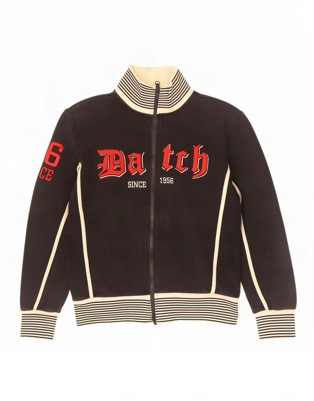 Datch Mens Graphic Tracksuit Top Jacket Medium Black Colourblock Cotton