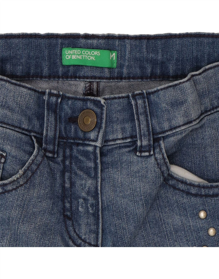 BENETTON Girls Distressed Slim Jeans 6-7 Years Medium W22 L22 Blue Vintage Benetton and Second-Hand Benetton from Messina Hembry 