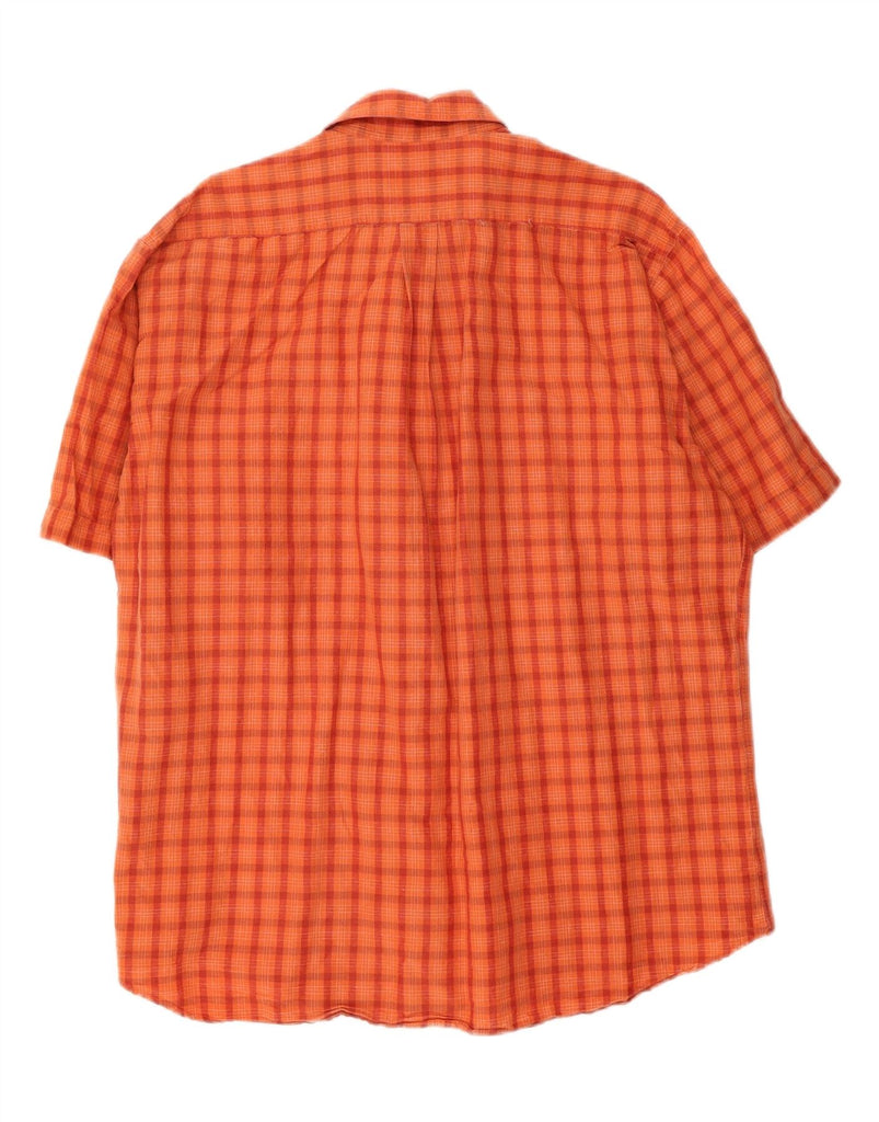 EMANUEL UNGARO Mens Short Sleeve Shirt Size 17 1/2 44 XL Orange Check Vintage Emanuel Ungaro and Second-Hand Emanuel Ungaro from Messina Hembry 
