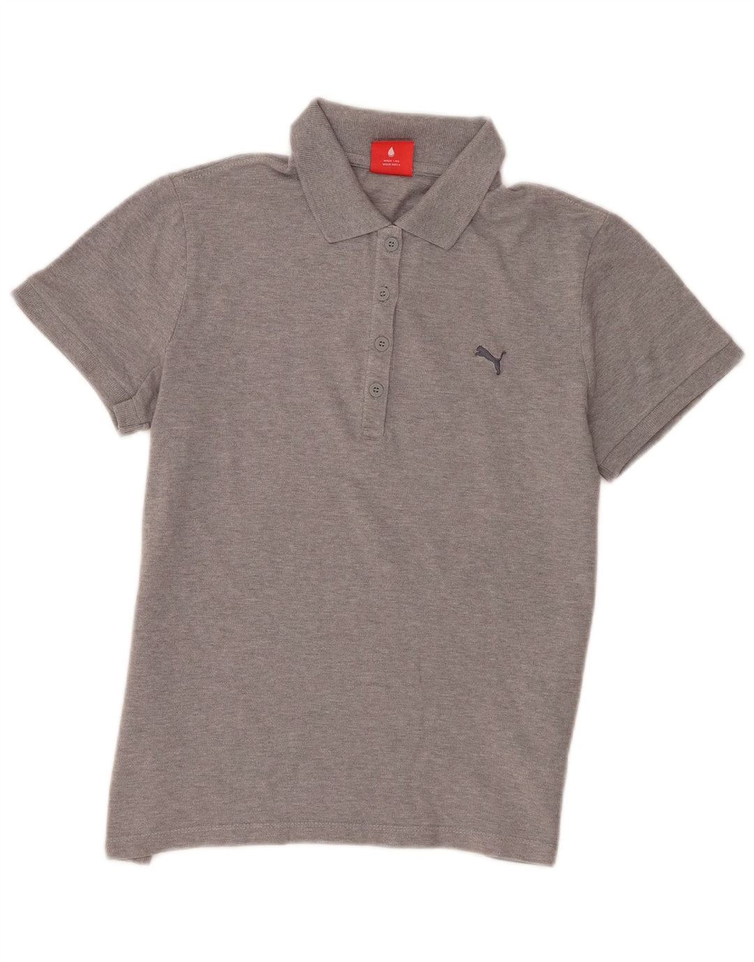 Puma Womens Polo Shirt UK 14 Medium Grey Cotton