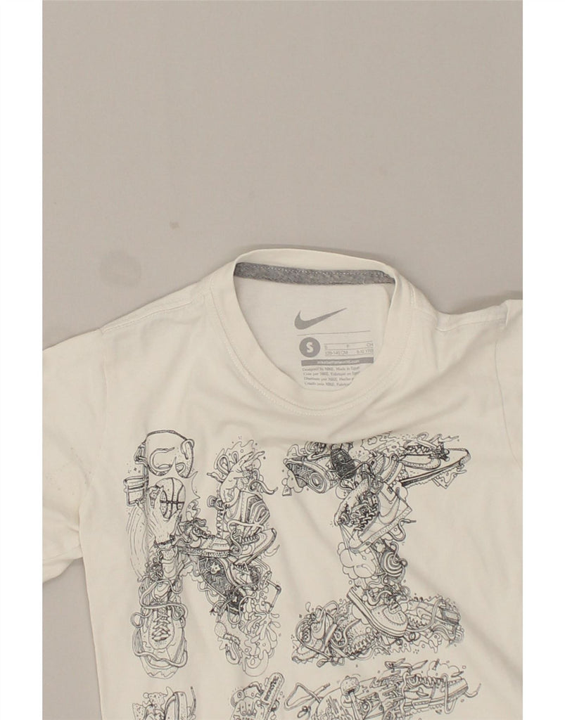 NIKE Girls Graphic T-Shirt Top 8-9 Years Small  White Vintage Nike and Second-Hand Nike from Messina Hembry 