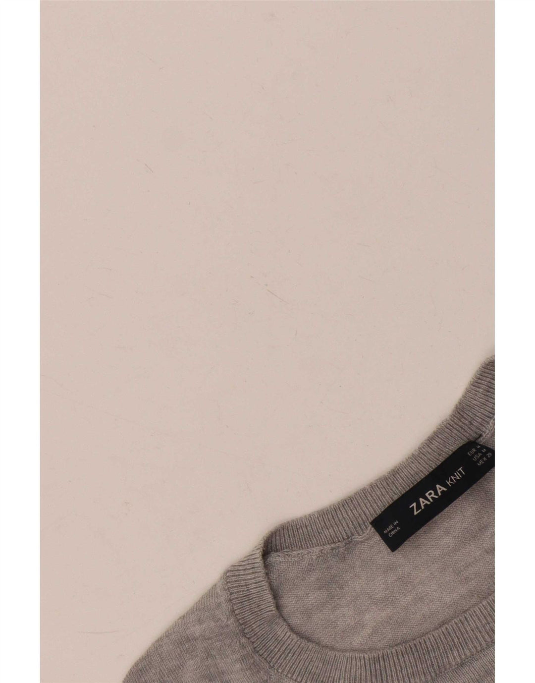 Zara Womens Crew Neck Jumper Sweater UK 14 Medium Grey
