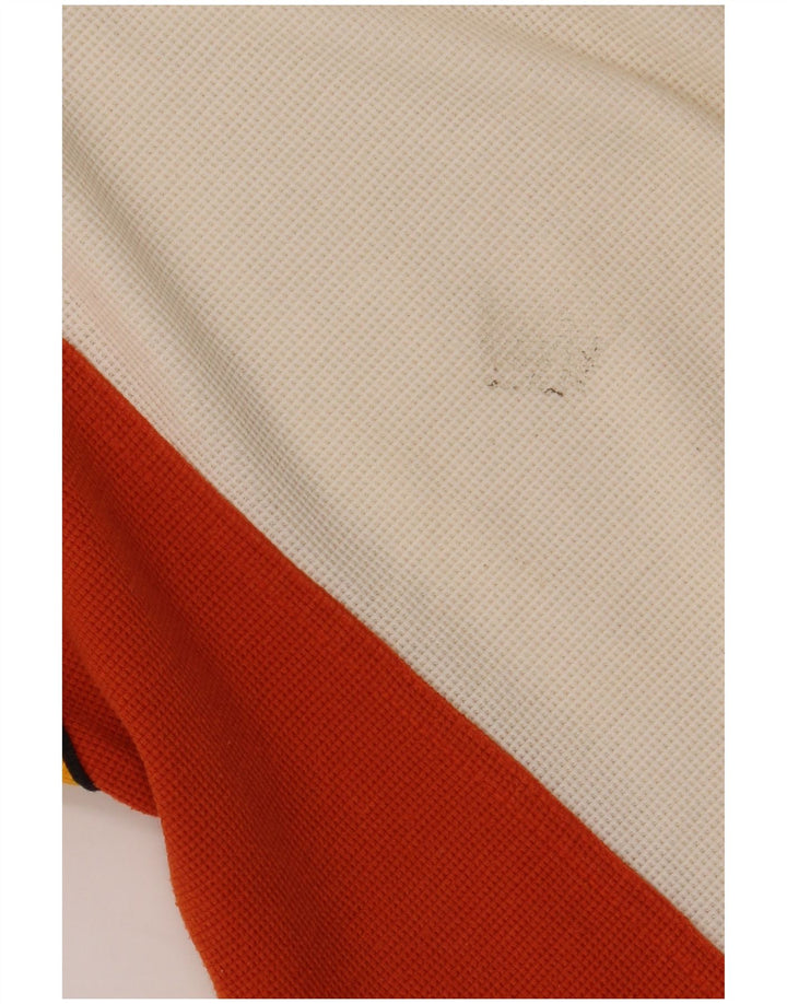 LOTTO Mens Polo Shirt UK 36/38 Small White Colourblock Polyester