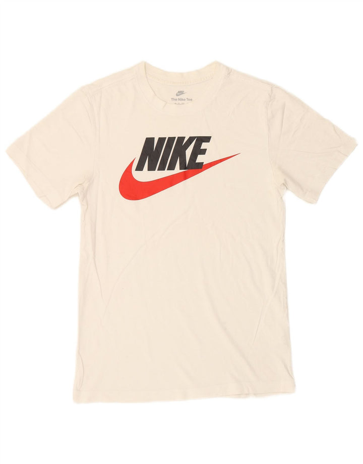 NIKE Mens Graphic T-Shirt Top XS White Cotton