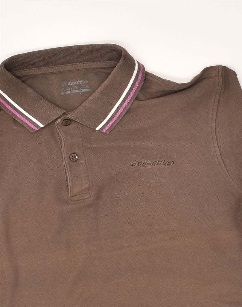 LOTTO Mens Polo Shirt Medium Brown Cotton | Vintage Lotto | Thrift | Second-Hand Lotto | Used Clothing | Messina Hembry 