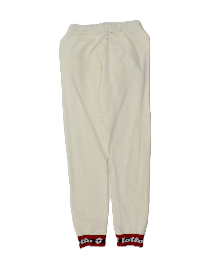 LOTTO Womens Graphic Tracksuit Trousers Joggers UK 6 XS White Vintage Lotto and Second-Hand Lotto from Messina Hembry 