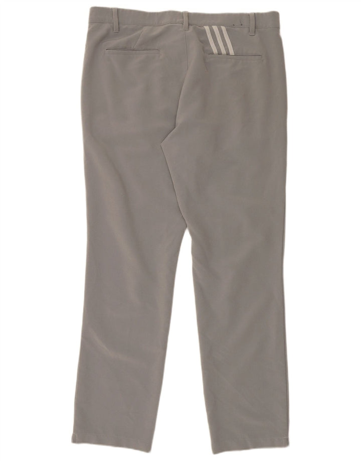 ADIDAS Mens Slim Chino Trousers W36 L29 Grey Polyester
