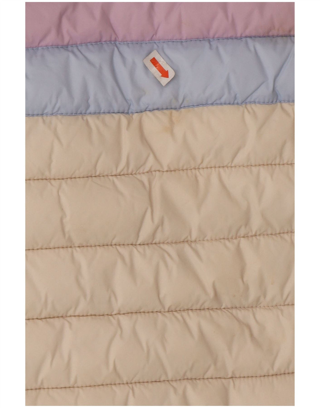 JOULES Girls Hooded Padded Jacket 7-8 Years Off White Colourblock