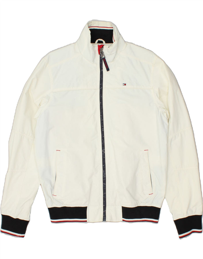TOMMY HILFIGER Mens Bomber Jacket UK 36 Small White Nylon | Vintage Tommy Hilfiger | Thrift | Second-Hand Tommy Hilfiger | Used Clothing | Messina Hembry 