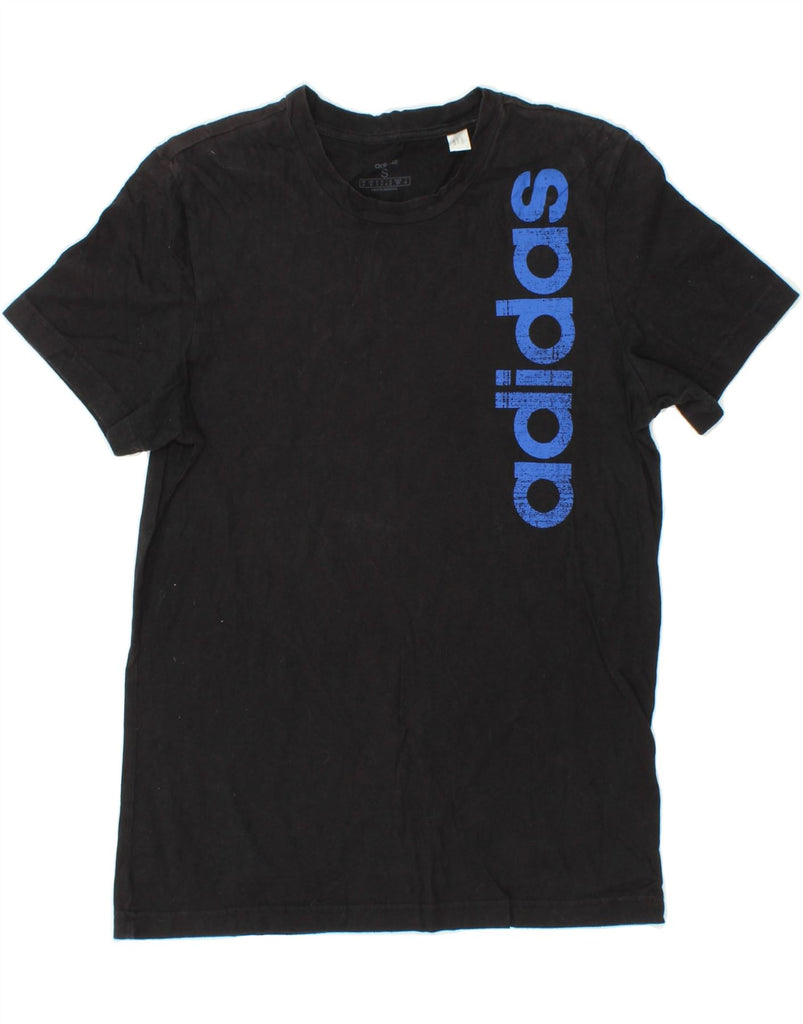 ADIDAS Mens Graphic T-Shirt Top Small Black Cotton Vintage Adidas and Second-Hand Adidas from Messina Hembry 